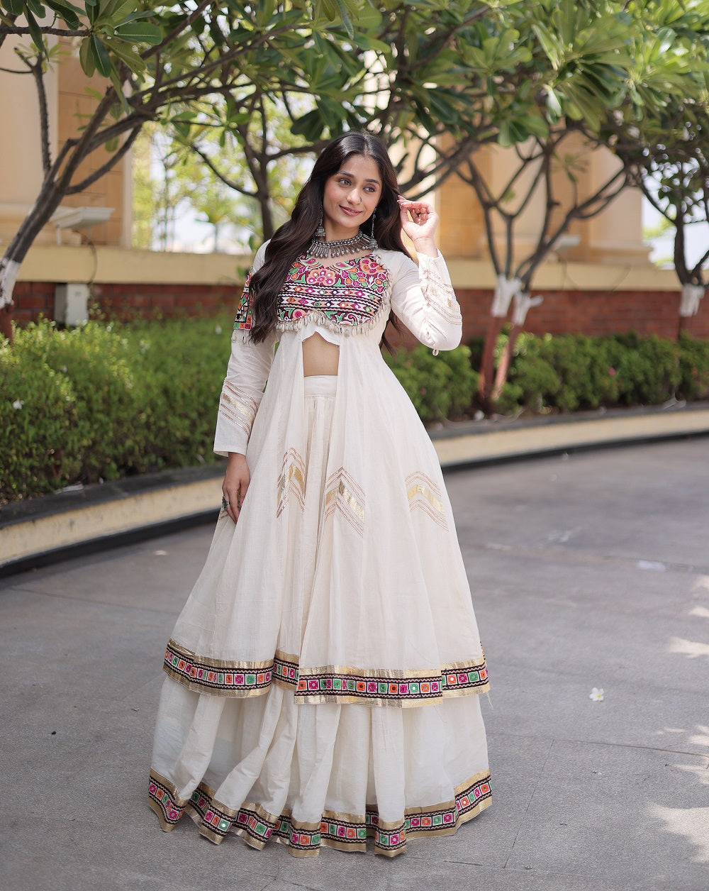 NavRang Lehengas White