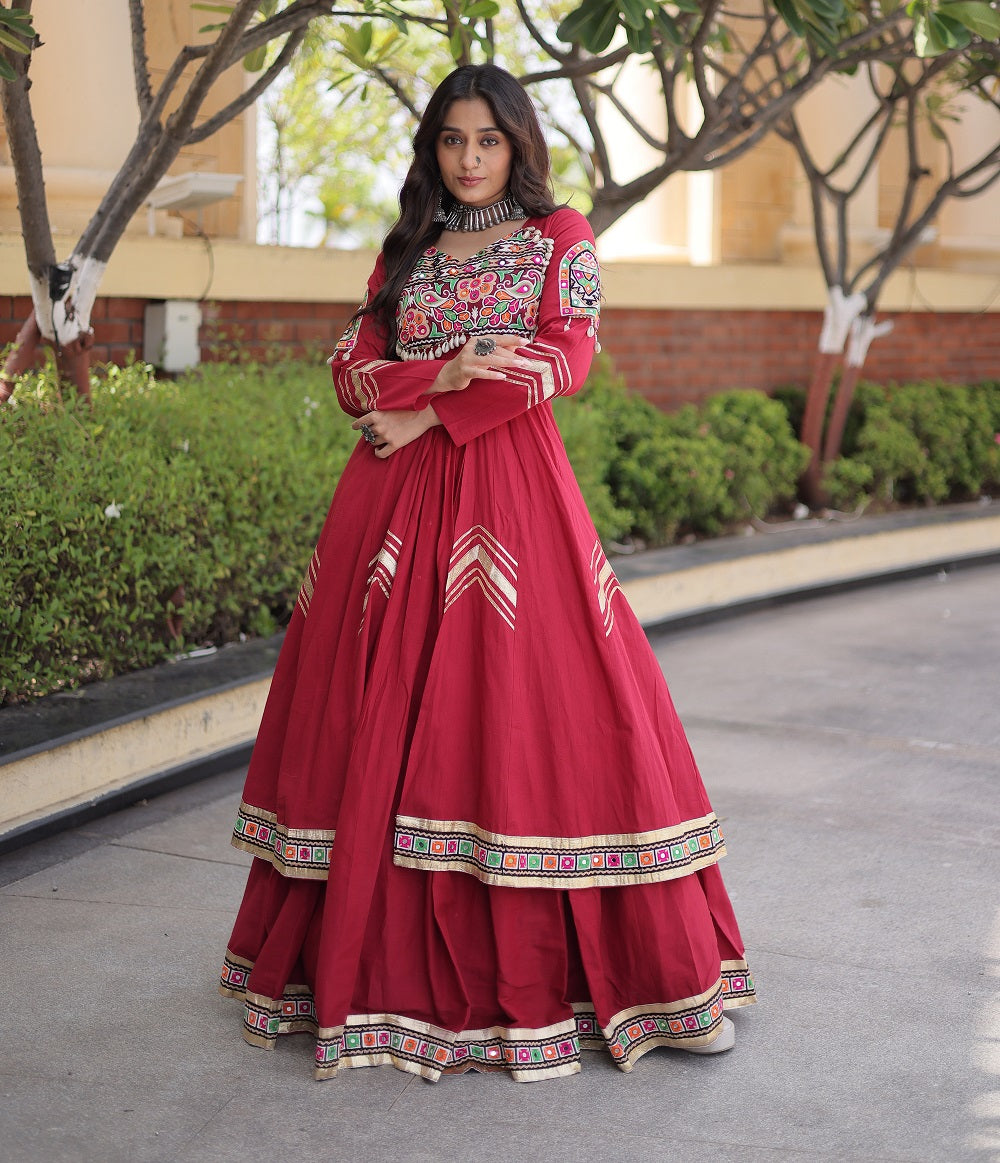 NavRang Lehengas Maroon
