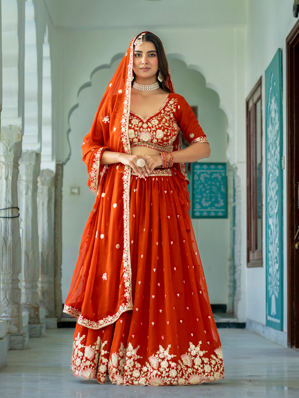 RangNoor Lehengas Rust