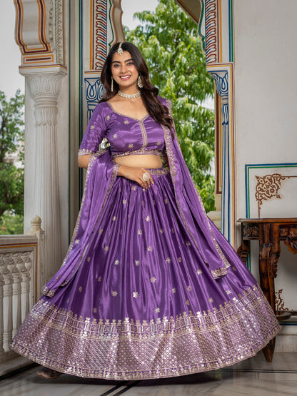 RangNoor Lehengas Lavender