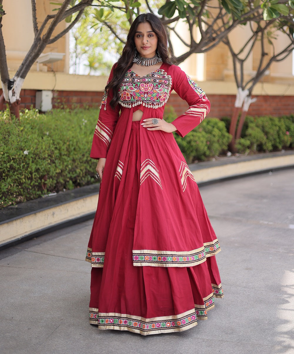 NavRang Lehengas Maroon