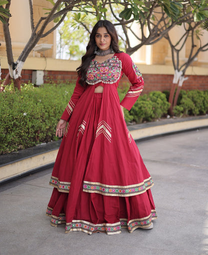 NavRang Lehengas Maroon