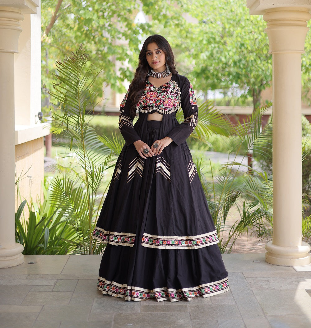 NavRang Lehengas Black