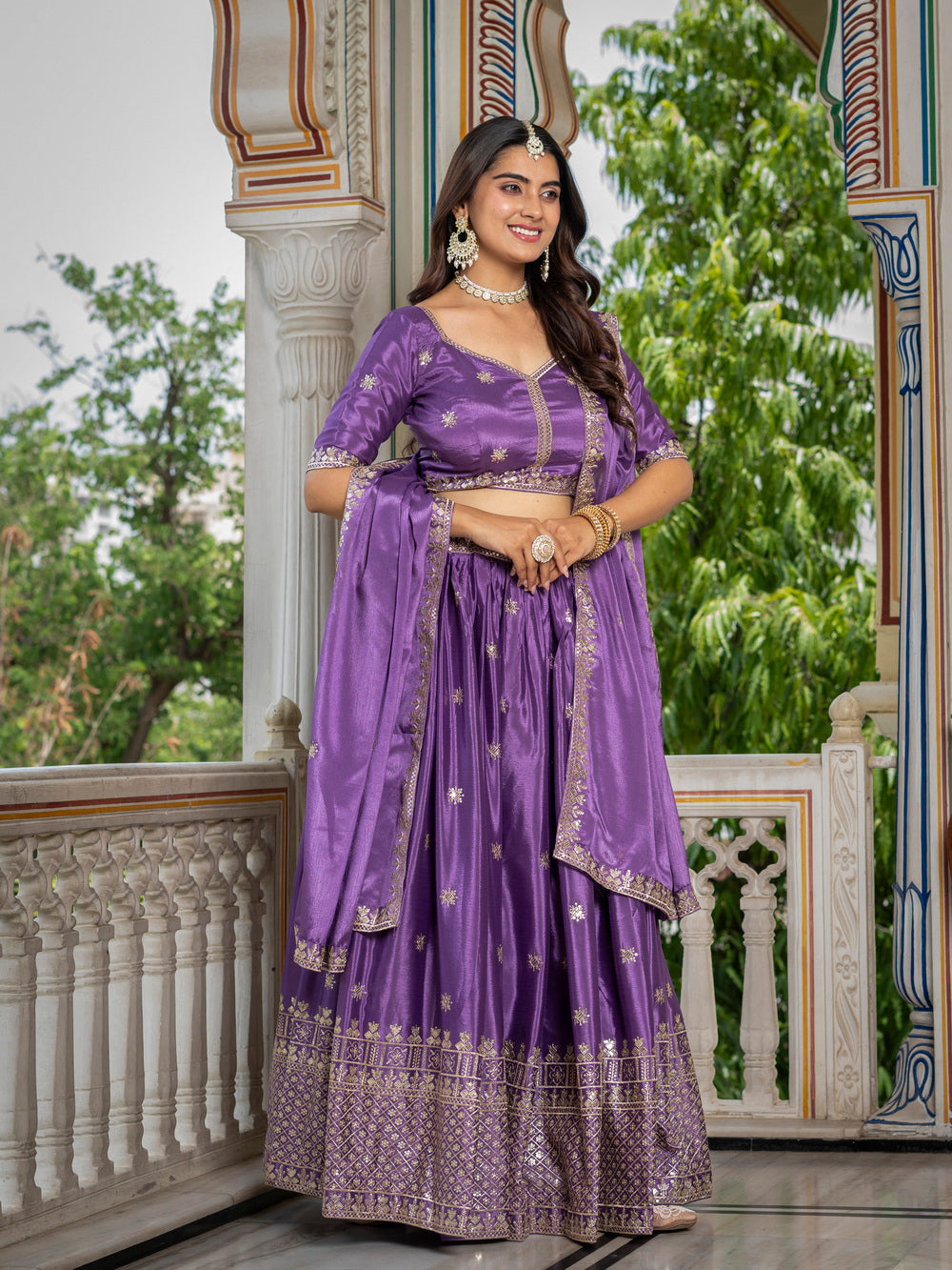 RangNoor Lehengas Lavender