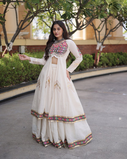 NavRang Lehengas White