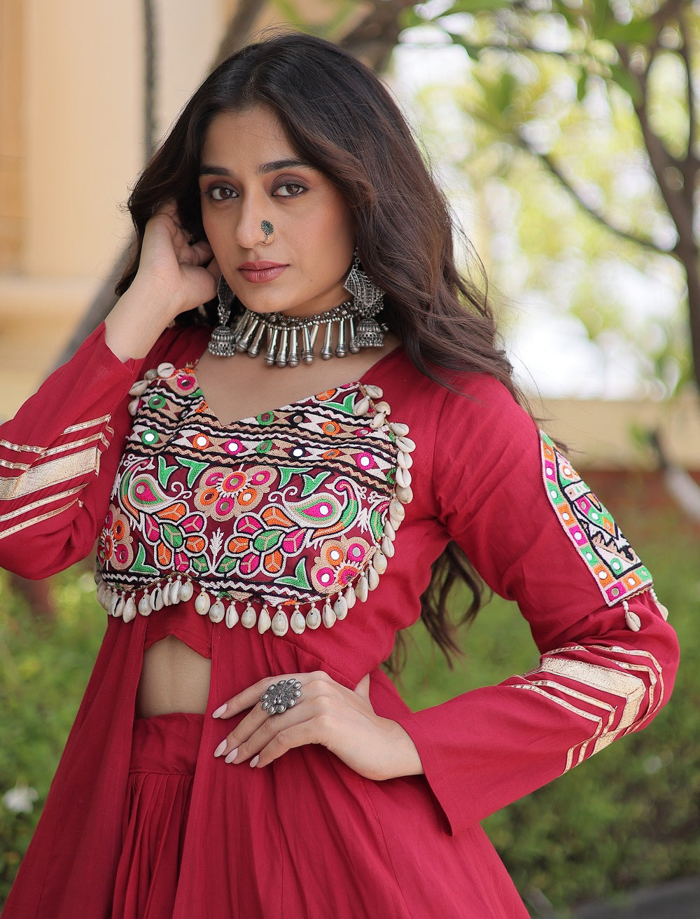 NavRang Lehengas Maroon