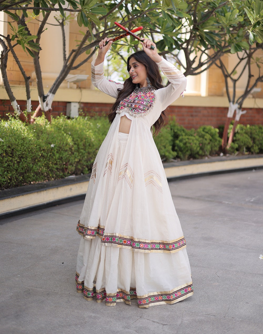 NavRang Lehengas White
