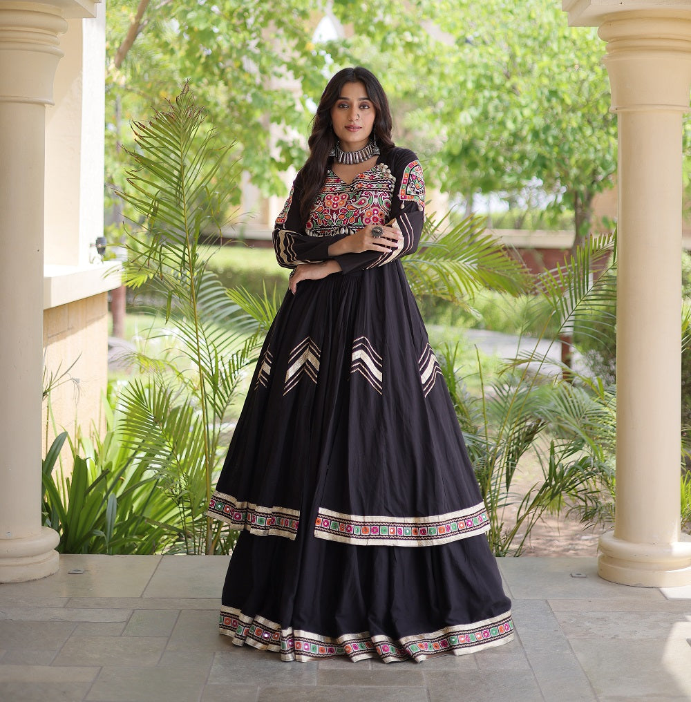 NavRang Lehengas Black