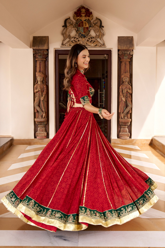 RangDarbar Lehengas Red