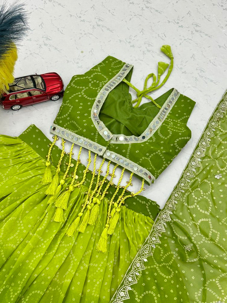 RangRaas Lehengas Light Green