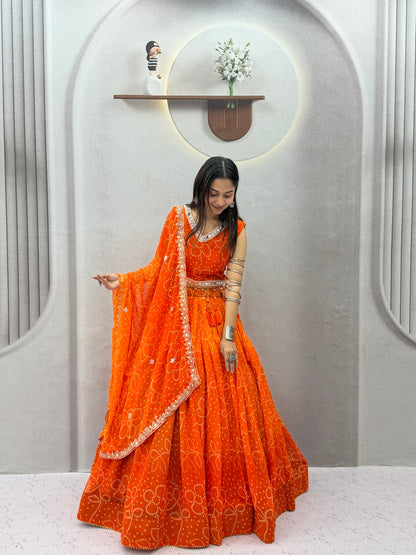 RangRaas Lehengas Orange