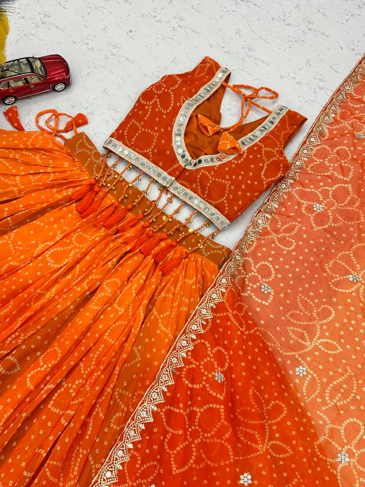 RangRaas Lehengas Orange